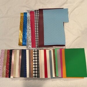 Mixed Craft Vinyl and Faux Leather Sheet Bundle - Assorted Colors
